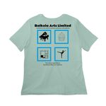 Balkoia Arts Limited -Tees & Sweatshirts, a Dusty Blue Women?s Relaxed Cotton Tee (back-view)