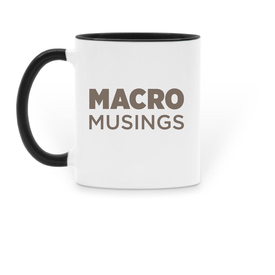 Macro Musings NGDP Target Mug, a Black Two-Tone Ceramic Mug (back-view)