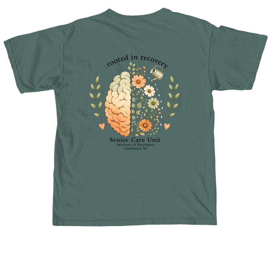 Rooted in Recovery, a Blue Spruce Comfort Colors Unisex Tee