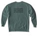 Root for the Underdog, a Blue Spruce Comfort Colors Crewneck Sweatshirt (back-view)