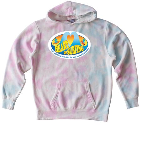 Heart of Surfing-Ocean Playground Backside LY, a Cotton Candy Youth Tie Dye Pullover Hoodie