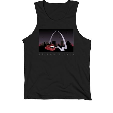 St. Louis 2026 Smoky Arch, a Black Premium Cotton Tank