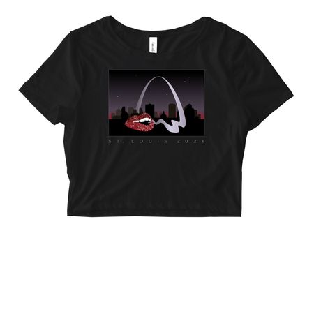 St. Louis 2026 Smoky Arch, a Black Women's Fitted Cropped Tee