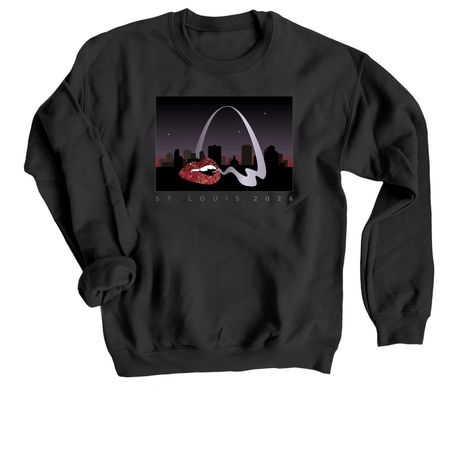 St. Louis 2026 Smoky Arch, a Black Crewneck Sweatshirt