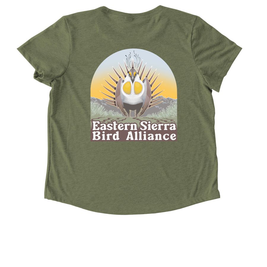 ESBA Logo Shirts (back), a Olive You Green Allmade Eco Triblend Women?s Scoop Neck Tee (back-view)