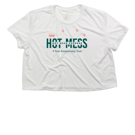 Anniversary Collection | Tour, a White Women?s Flowy Cropped Tee