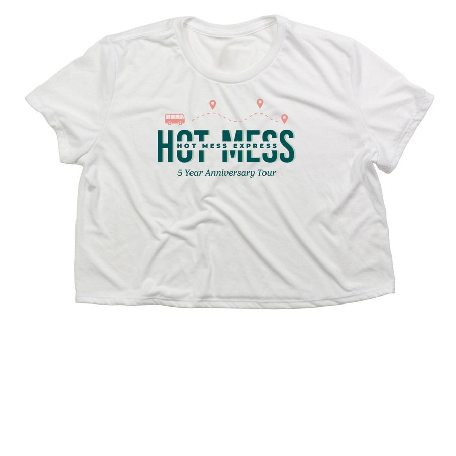Anniversary Collection | Tour, a White Women?s Flowy Cropped Tee