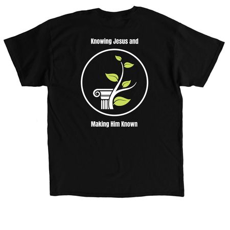 Pillar Jax Condensed Logo, a Black Classic Unisex Tee (back-view)