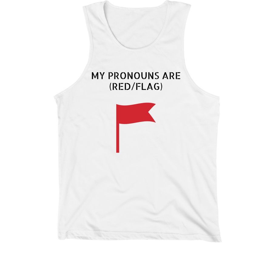 RED FLAG&nbsp;, a White Premium Cotton Tank