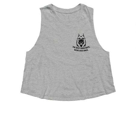 Good dogs., a Athletic Heather Women's Cropped Racerback Tank