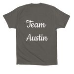 Strong than cancer, a Asphalt Premium Cotton Tee (back-view)