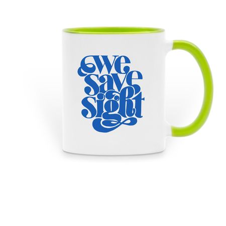 We Save Sight Mug, a Green Two-Tone Ceramic Mug