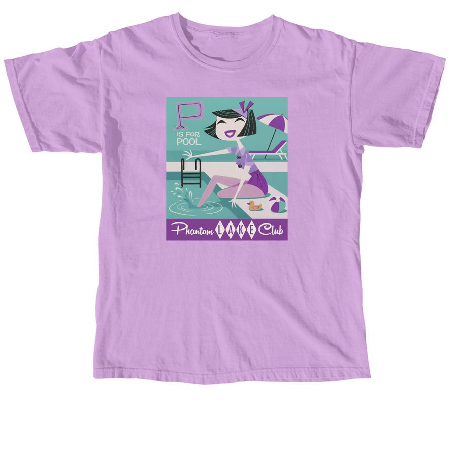 P is for pool, a Neon Violet Comfort Colors Unisex Tee