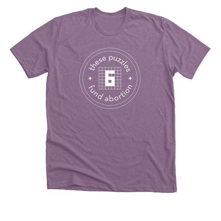 These Puzzles Fund Abortion 6, a Heather Purple Premium Unisex Tee