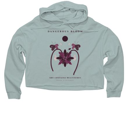 Dangerous Bloom, a Sage Women?s Lightweight Cropped Hoodie