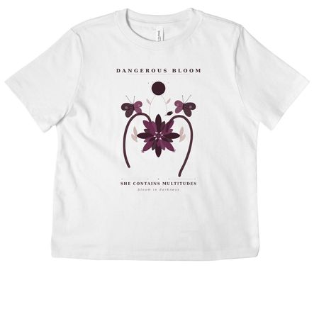 Dangerous Bloom, a White Women's Heavyweight Tee