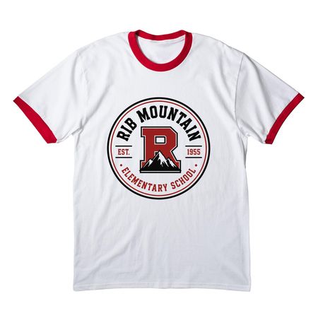 Adult, a White/ Red Cotton Ringer Tee