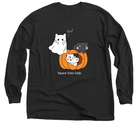 Spooky Ghost Cat, a Black Classic Long Sleeve Tee