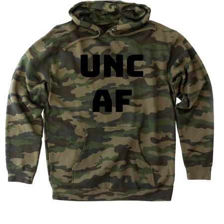 UNC AF, a Forest Camo Heavyweight Camo Pullover Hoodie