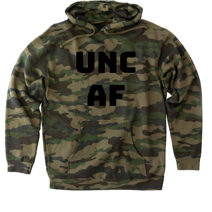 UNC AF, a Forest Camo Heavyweight Camo Pullover Hoodie