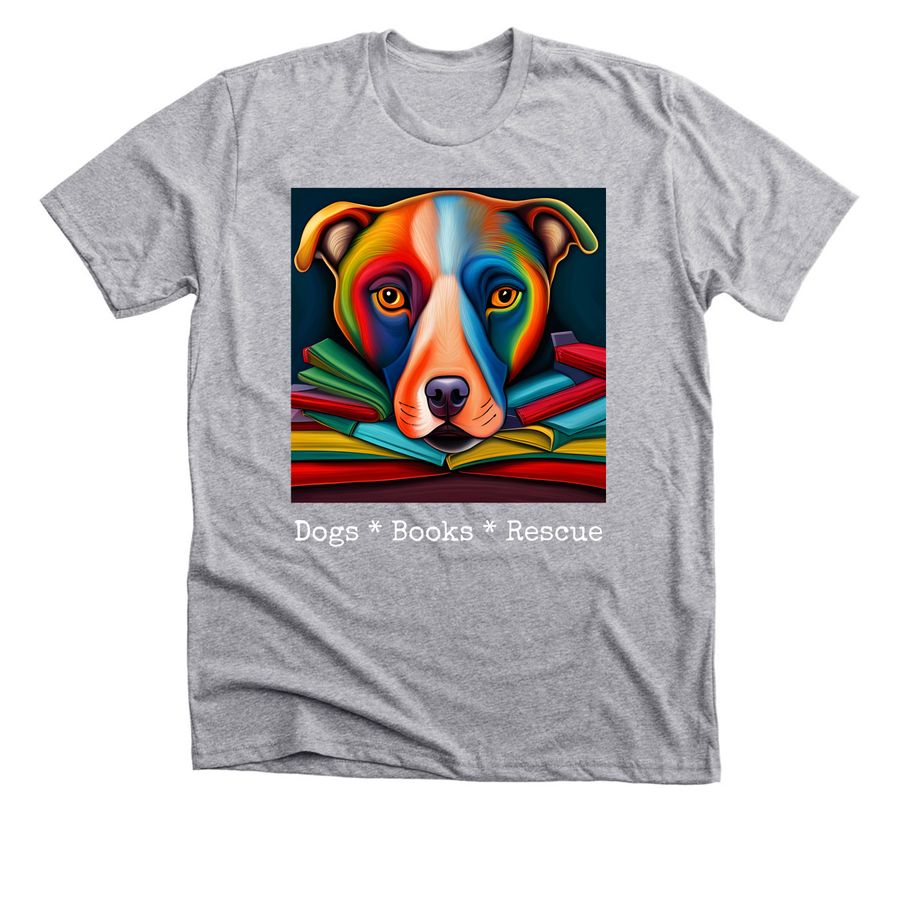Dogs * Books * Rescue, a Athletic Heather Premium Unisex Tee