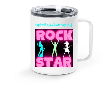 Travel like a Rockstar!, a White Stainless Steel Travel Mug