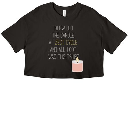 Candle Tee, a Black Women?s Cropped Cotton Tee