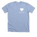 The White Heart Tee, a Heather Baby Blue Premium Unisex Tee
