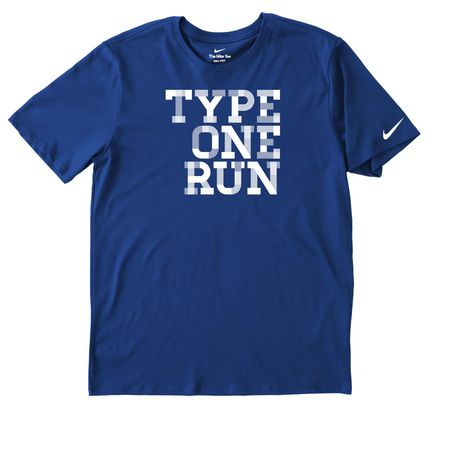 Type One Run Athletic Shirt, a Rush Blue Nike Dri-FIT Jersey Blend Performance Tee