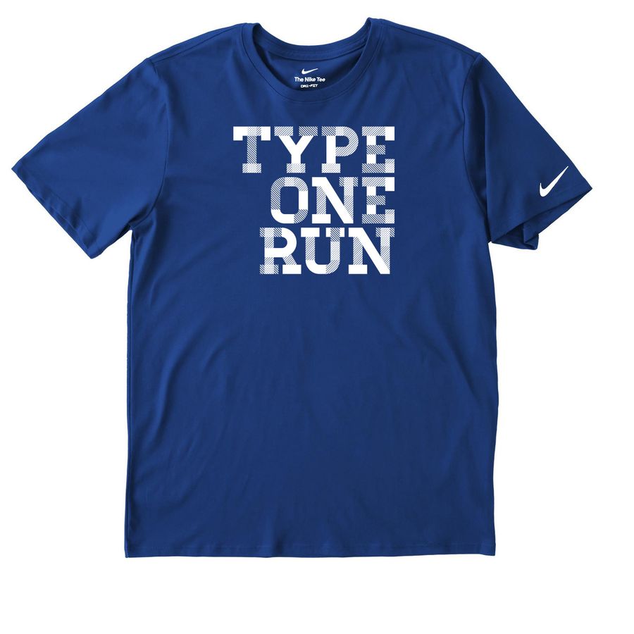 Type One Run Athletic Shirt, a Rush Blue Nike Dri-FIT Jersey Blend Performance Tee