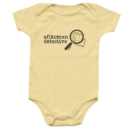 Afikoman Detective Onesie, a Banana Infant Onesie