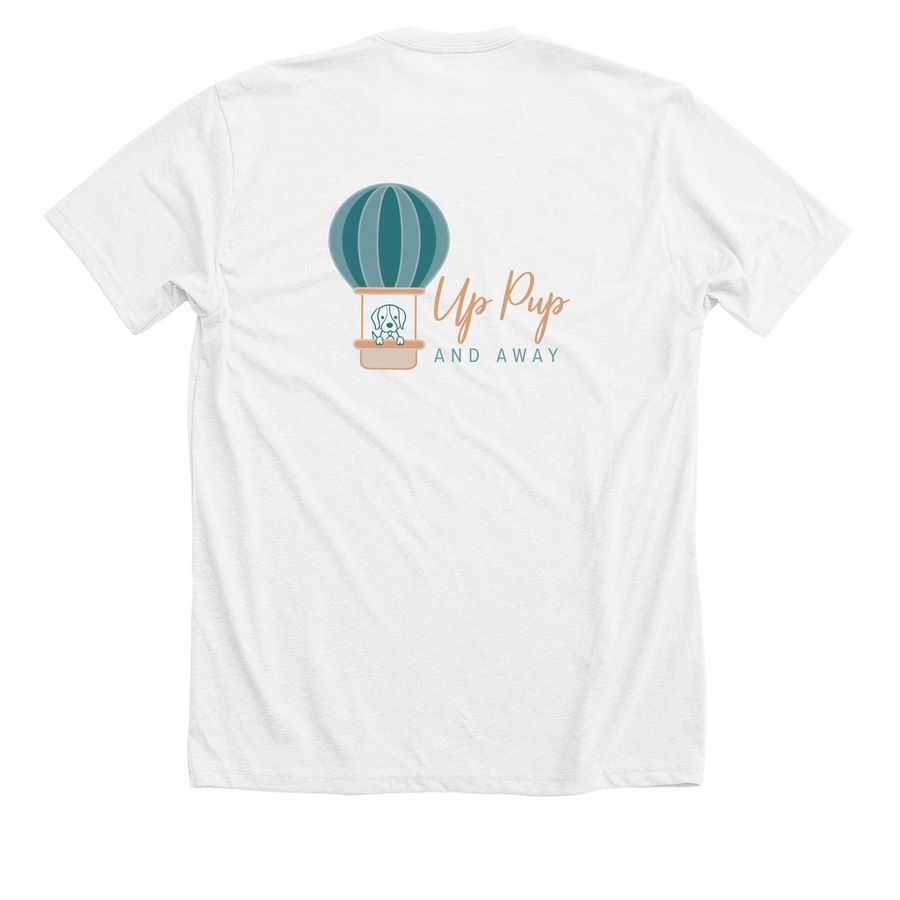 Up Pup Foster, a Solid White Blend Premium Unisex Tee (back-view)
