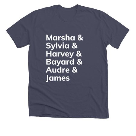 LGBTQ+ Icons, a Heather Midnight Navy Premium Unisex Tee
