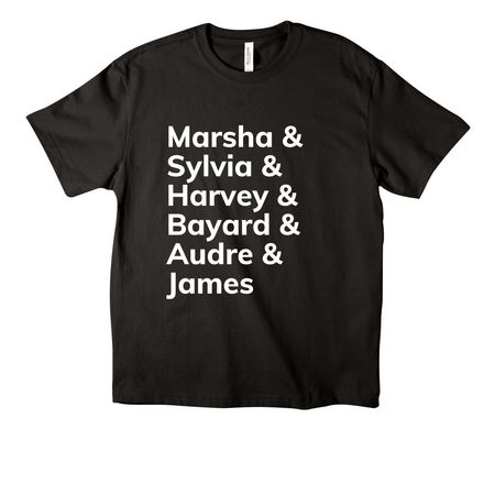 LGBTQ+ Icons, a Black Unisex Heavyweight Tee