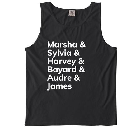 LGBTQ+ Icons, a Black Comfort Colors Tank Top