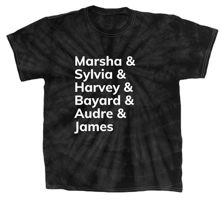 LGBTQ+ Icons, a Black Classic Tie Dye Tee