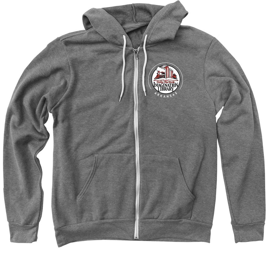 Arkansas Imagination Library Hoodies, a Deep Heather Zip Up Hoodie