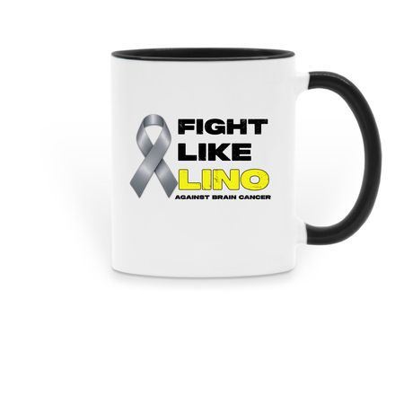 FIGHT LIKE LINO MUG, a Black Two-Tone Ceramic Mug