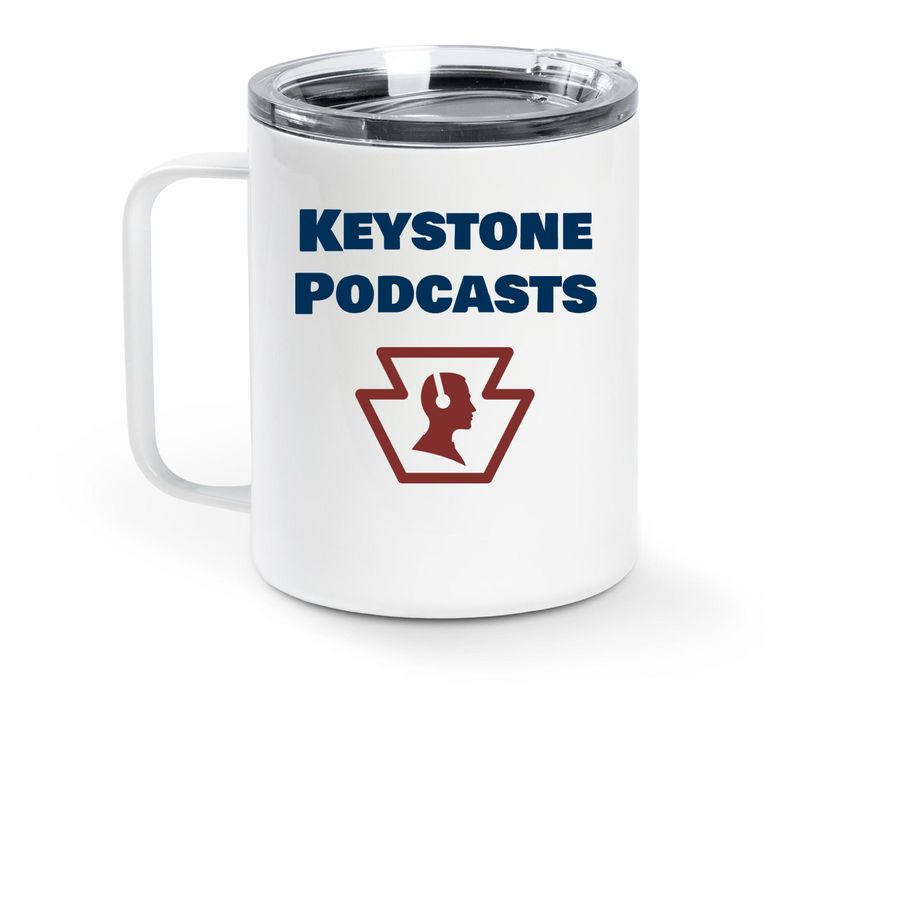 Keystone Travel Mug, a White Stainless Steel Travel Mug