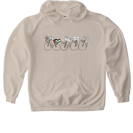 Protest Cat Top, a Sand Gildan Softstyle Pullover Hoodie