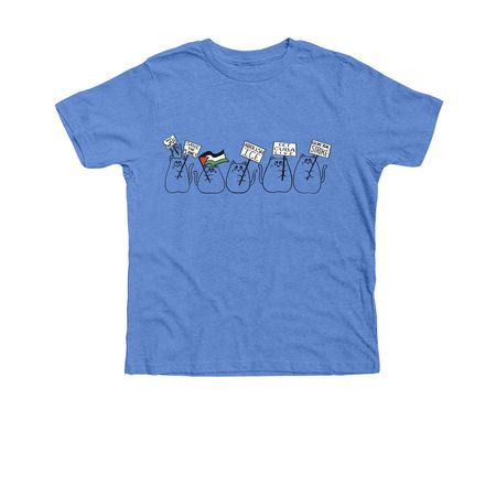 Protest Cat Top, a Heather Columbia Blue Premium Youth Tee