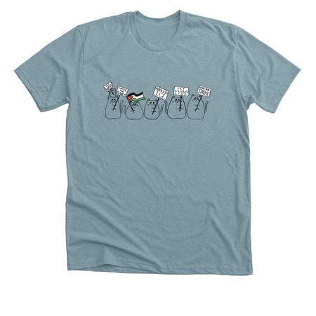 Protest Cat Top, a Heather Blue Lagoon Premium Unisex Tee