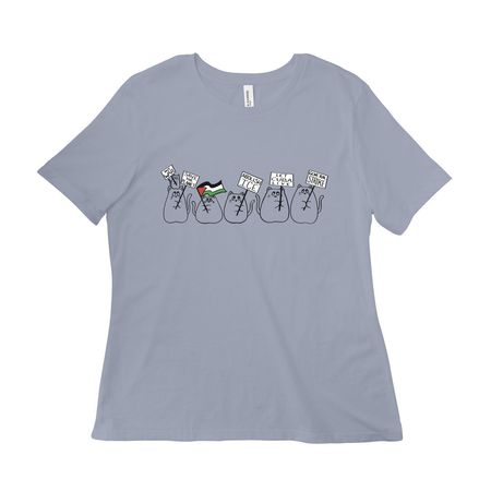 Protest Cat Top, a Vintage Denim Women?s Relaxed Cotton Tee