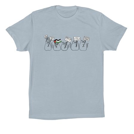 Protest Cat Top, a Light Blue Premium Cotton Tee