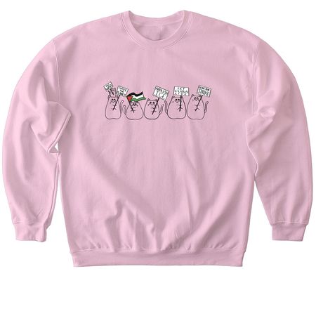 Protest Cat Top, a Light Pink Softstyle Crewneck Sweatshirt