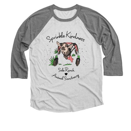 Sprinkle Kindness, a Premium Heather and Heather White 3/4 Sleeve Baseball Tee