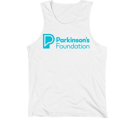Parkinson's Foundation Blue Logo, a White Premium Cotton Tank