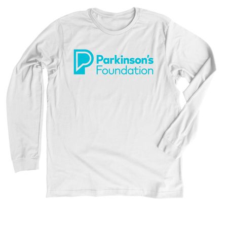 Parkinson's Foundation Blue Logo, a Solid White Blend Premium Long Sleeve Tee