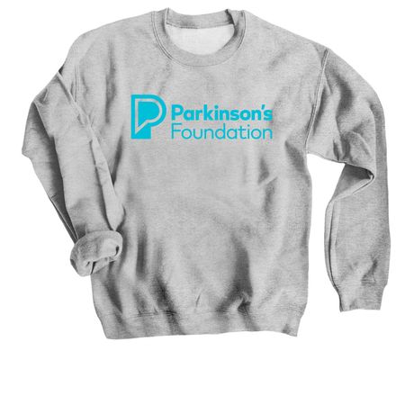 Parkinson's Foundation Blue Logo, a Sport Grey Crewneck Sweatshirt