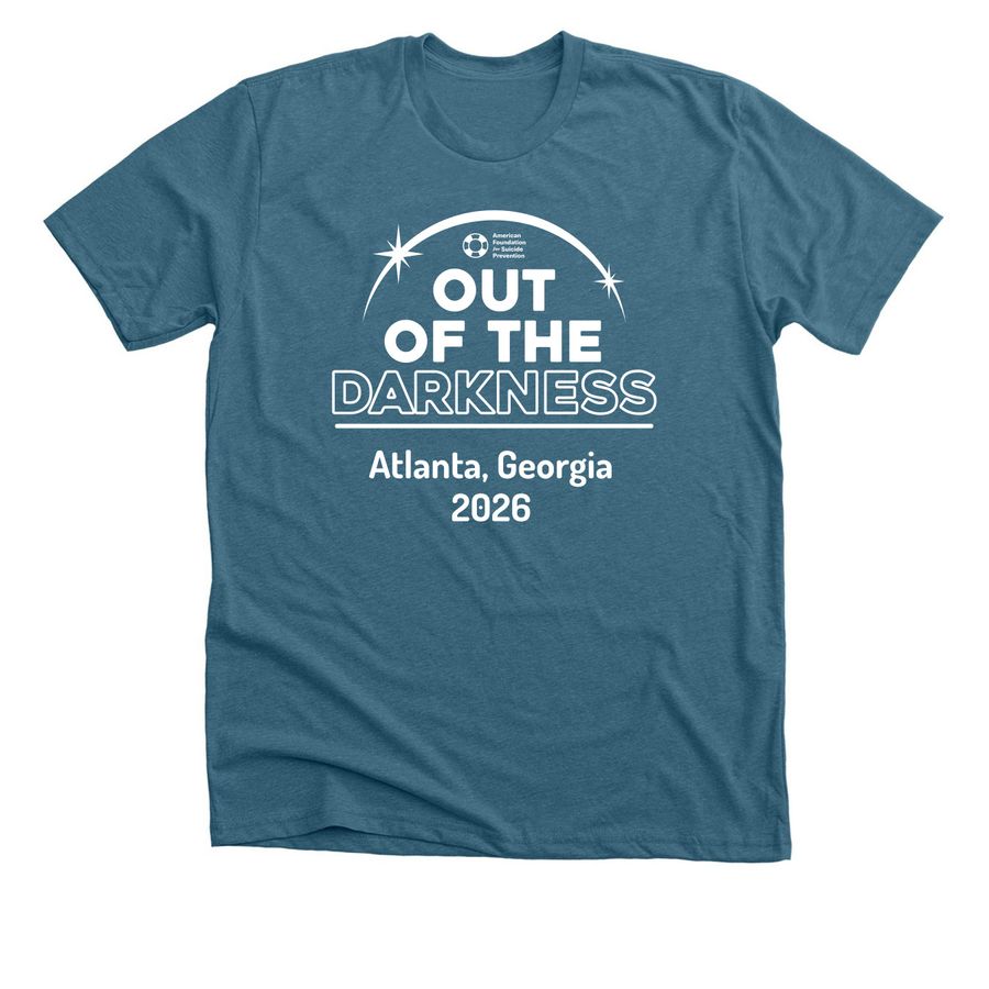 2026 Out of the Darkness Walk, a Heather Deep Teal Premium Unisex Tee